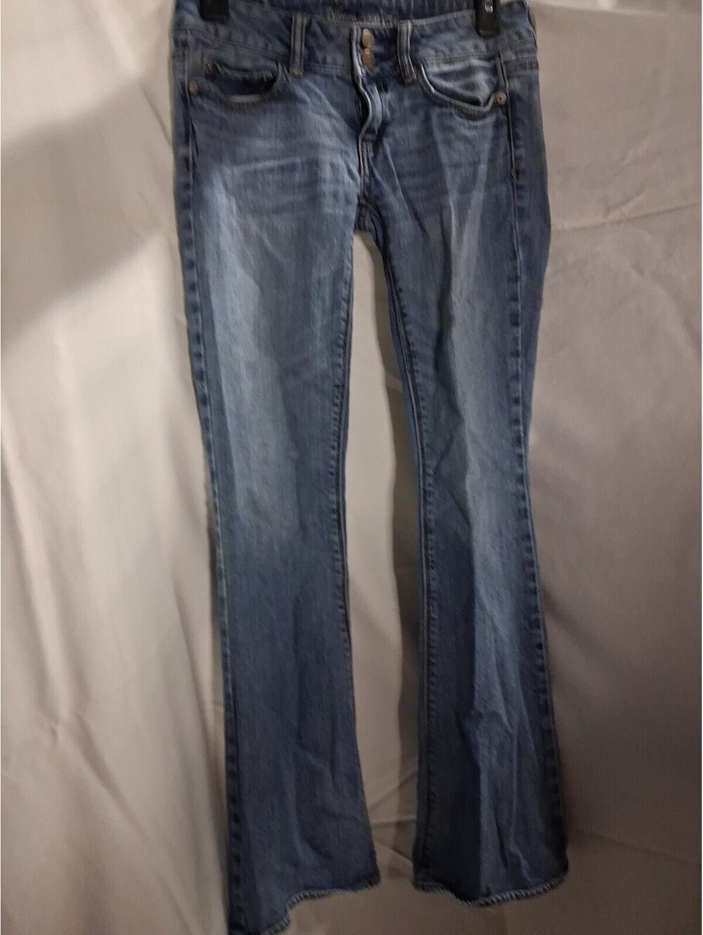 American Eagle Blue Jeans Stretch Artist Short Size 0 Distressed N2